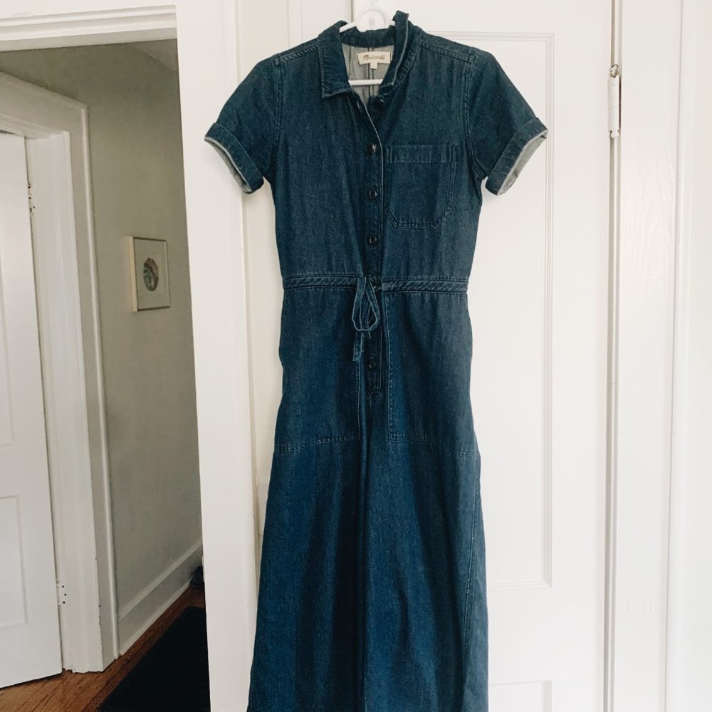 Madewell Blue Denim Jumpsuit